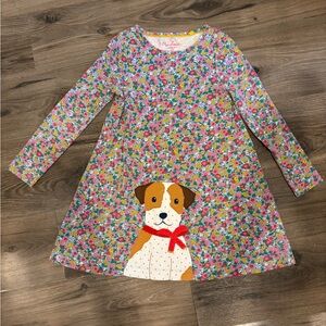 Mini Boden Floral Dog Print Dress - Multicolor
